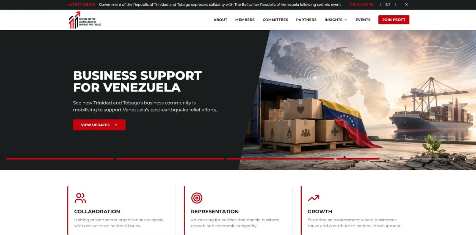 Private Sector Organisation TT website screenshot